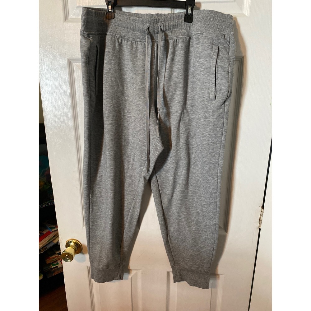 Athletic Works Mens Heather Gray Fleece Joggers Sweatpants L 36-38